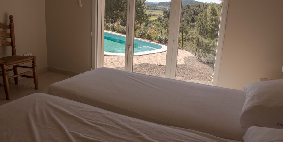 Bedroom 1 with pool view